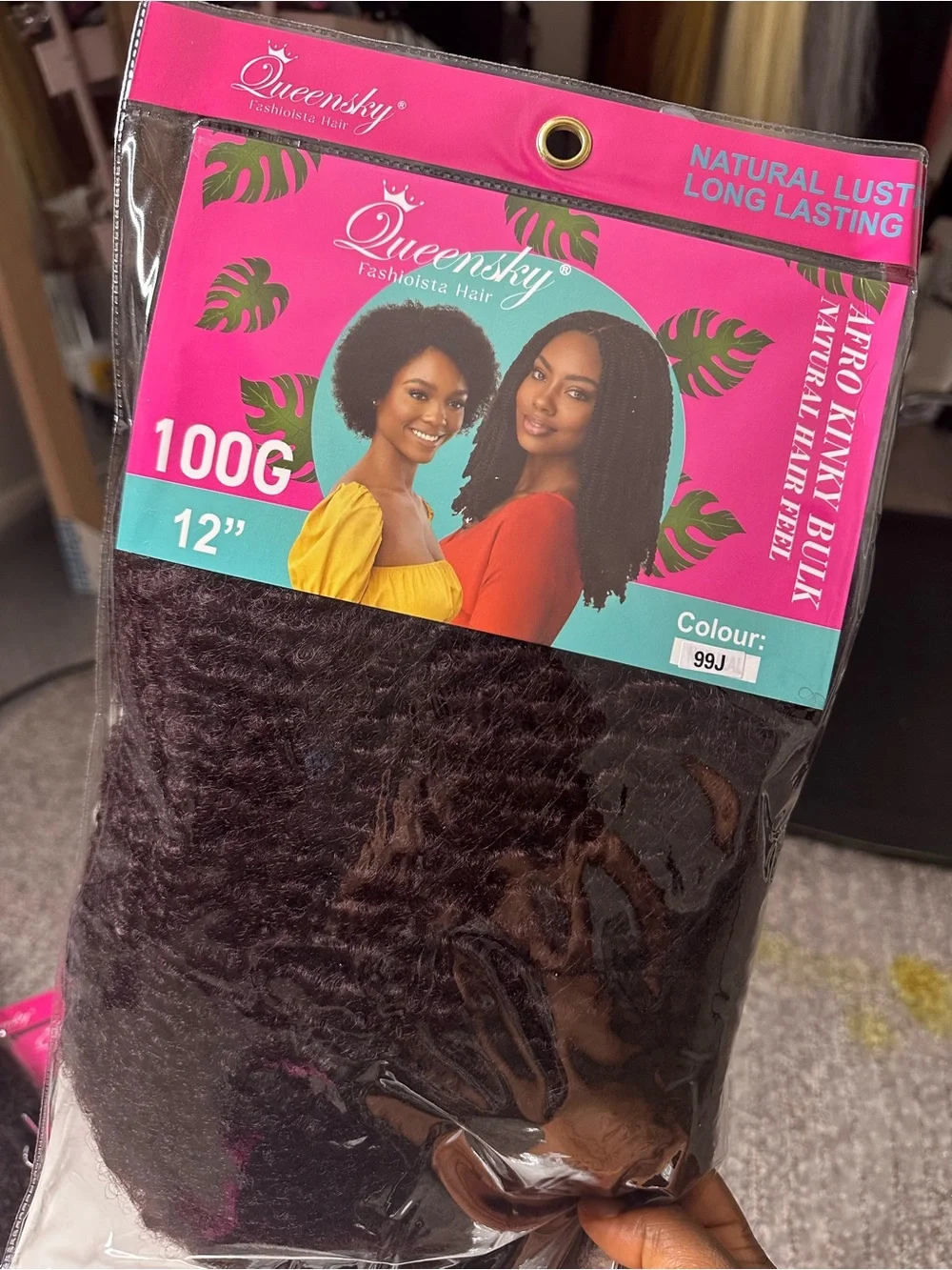 Human hair feels Afro Kinky Bulk Hair - 99j for mini twist, locs crotchet